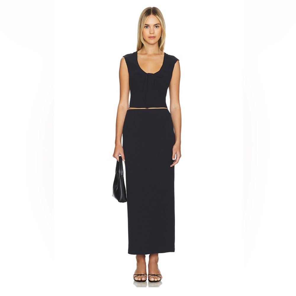 L’academie by Marianna Evonne Black Midi Skirt